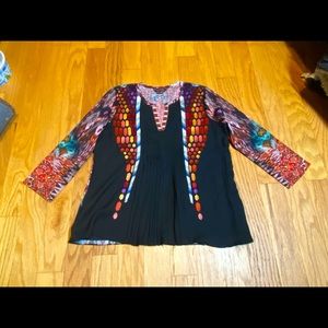 Anthropologie multi-pattern 3/4 sleeve blouse